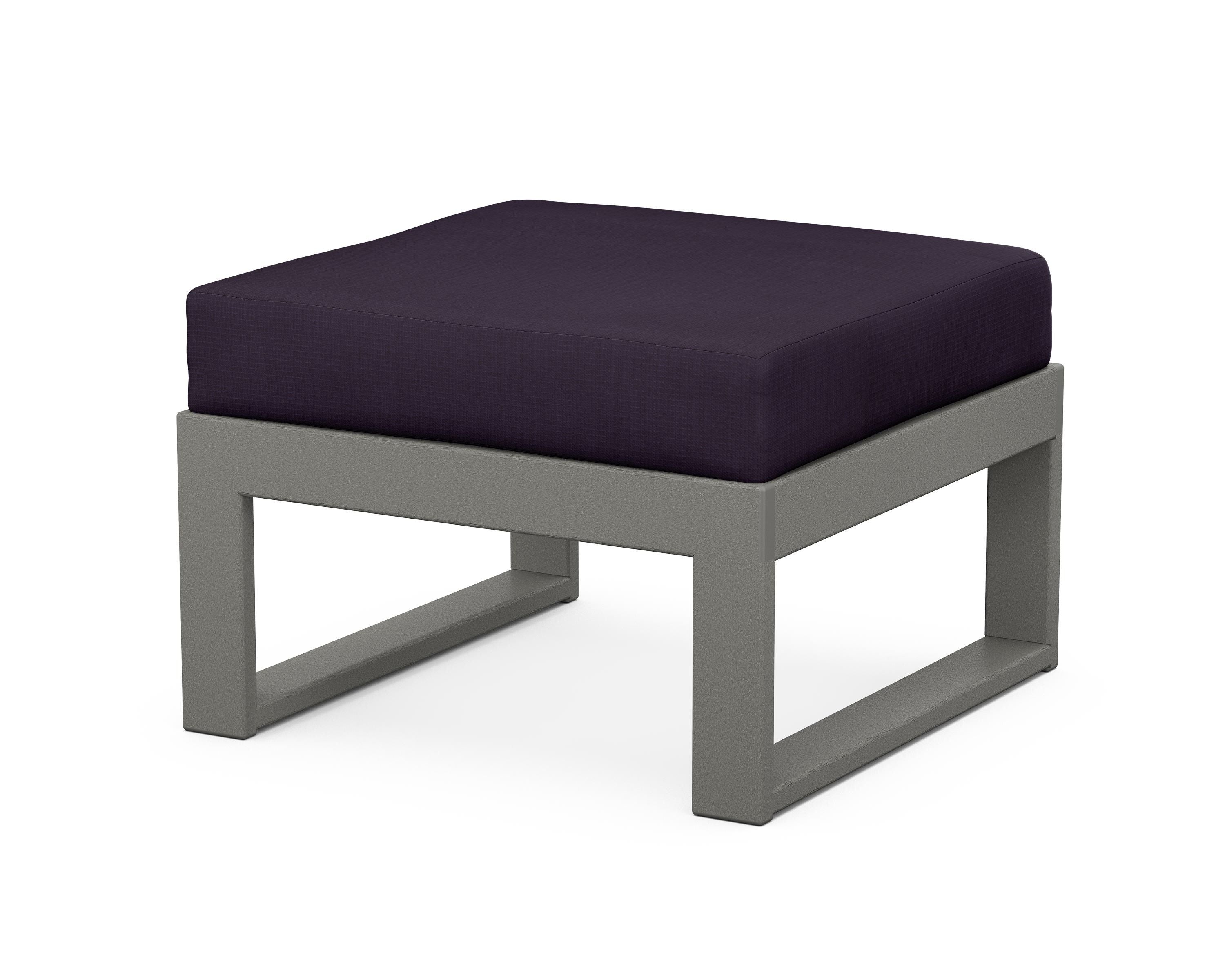 Unbranded Modular Ottoman - Modern in Slate Grey / Navy Linen