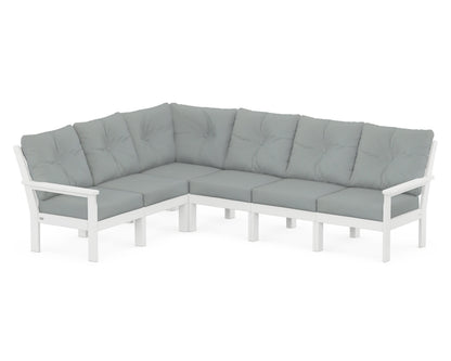POLYWOOD® Vineyard 6-Piece Sectional in White / Spa
