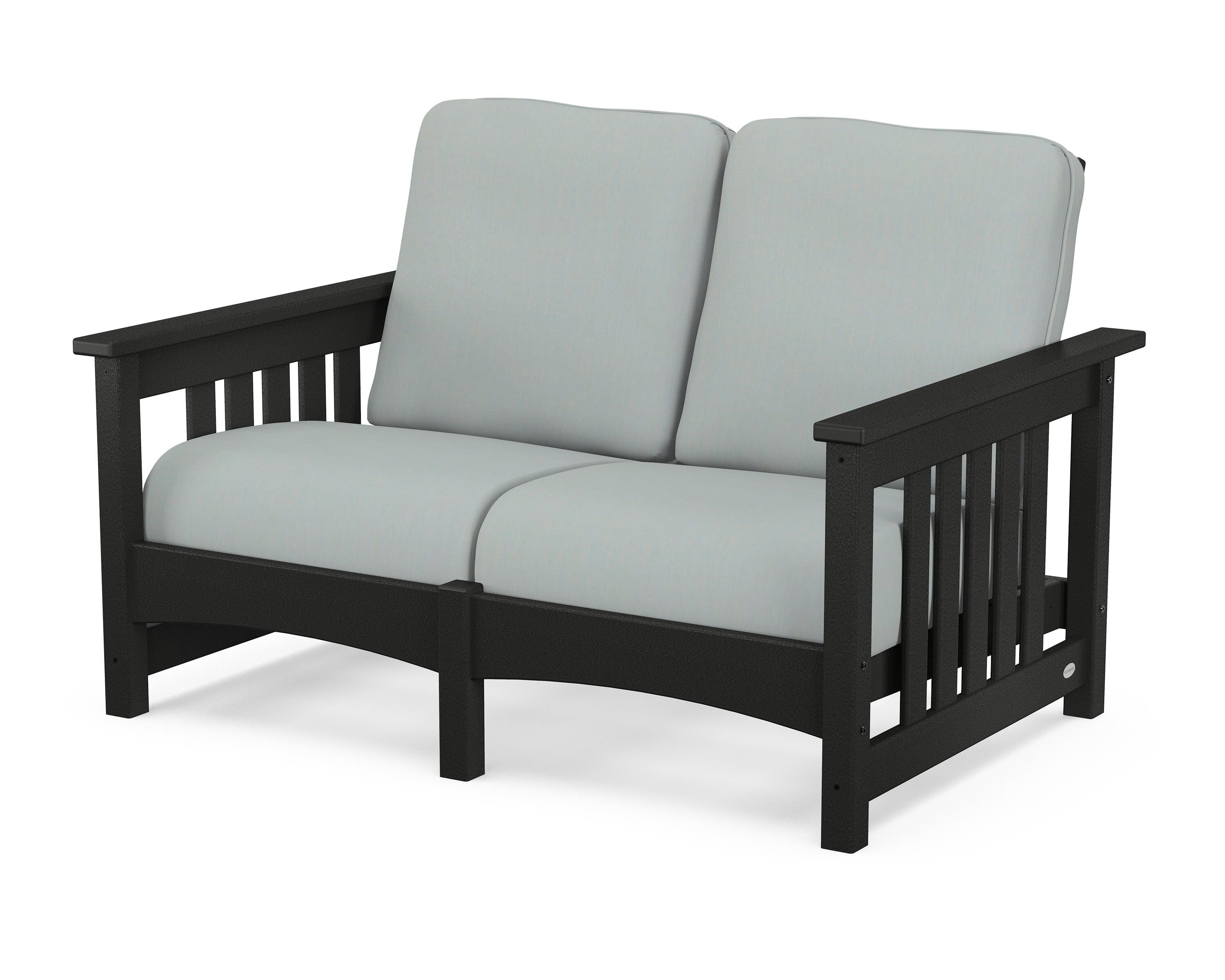 POLYWOOD® Club Mission Loveseat in Black / Spa