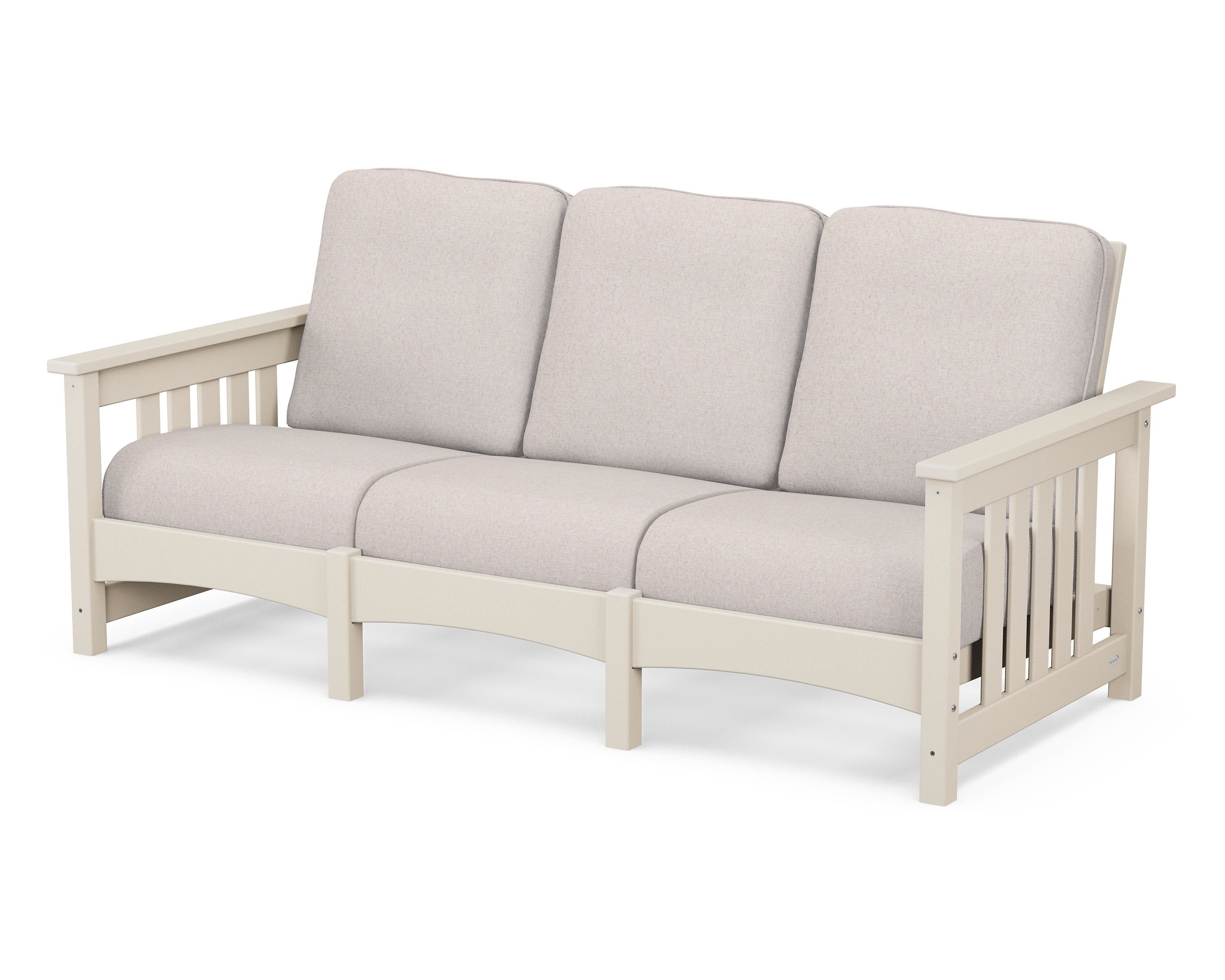 POLYWOOD® Club Mission Sofa in Sand / Dune Burlap