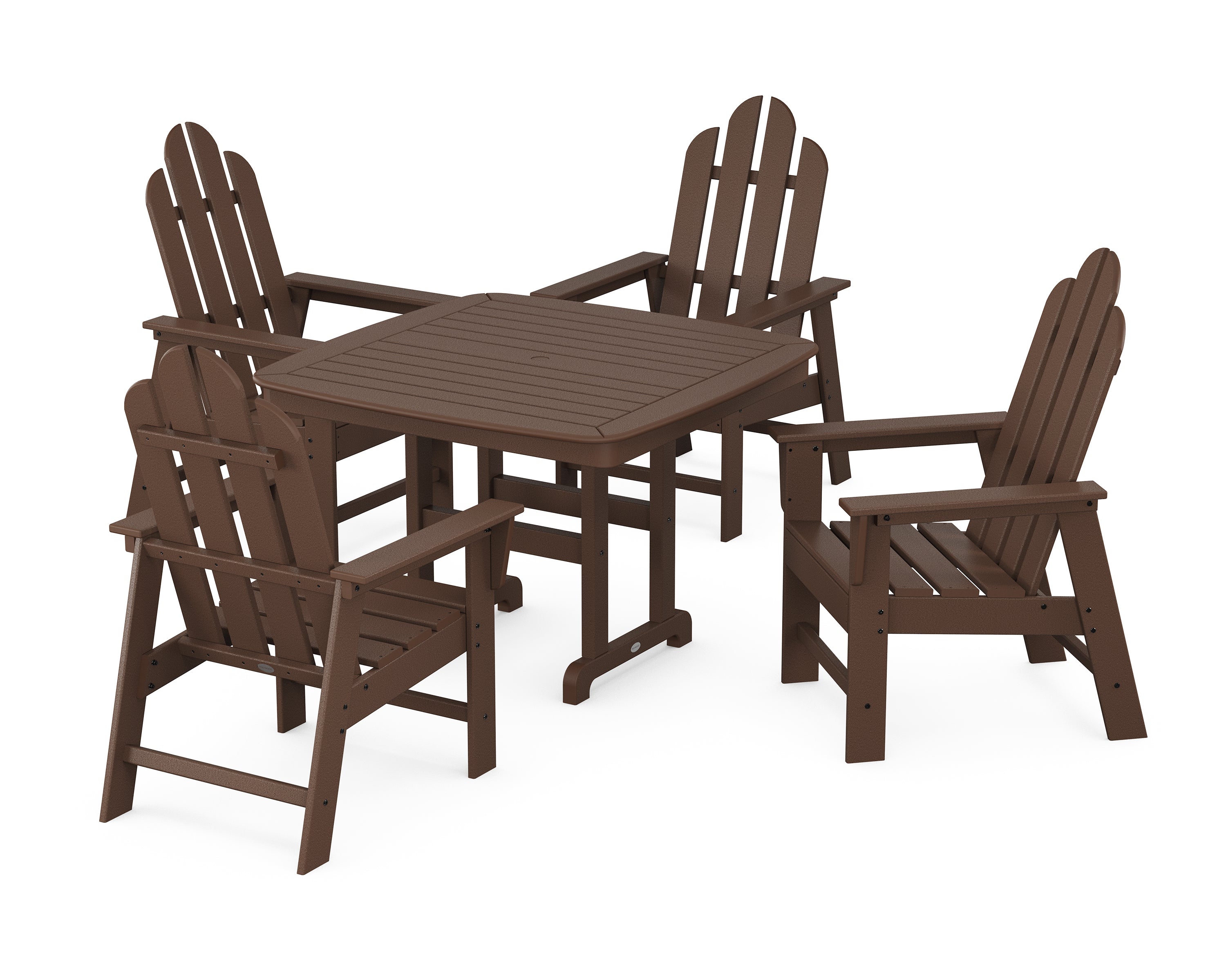 POLYWOOD® Long Island 5-Piece Dining Set with Trestle Legs in Mahogany
