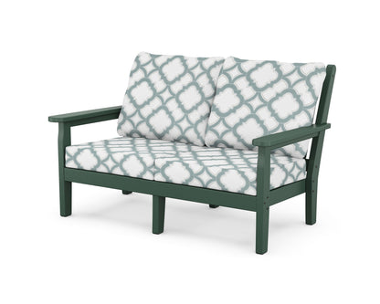 POLYWOOD® Chippendale Deep Seating Loveseat in Green / Trellis Glacier Spa