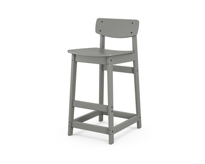 POLYWOOD® Modern Studio Urban Lowback Bar Chair in Slate Grey