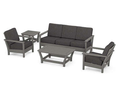 POLYWOOD® Harbour 5-Piece Deep Seating Set in Slate Grey / Ash Charcoal