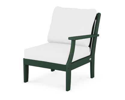 POLYWOOD® Braxton Modular Right Arm Chair in Green / Natural