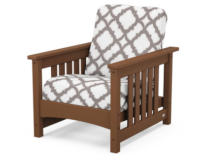 POLYWOOD® Club Mission Chair in Teak / Trellis Grey Mist