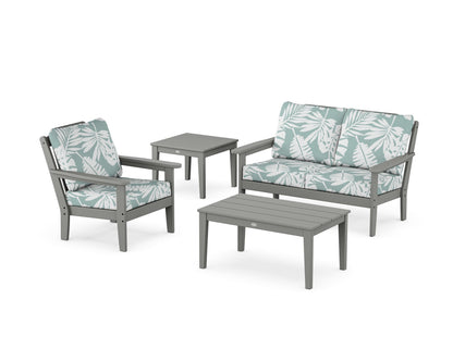 Country Living Wovendale 4-Piece Deep Seating Set in Slate Grey / Leaf Glacier Spa