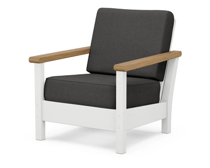 POLYWOOD® Harbour Deep Seating Chair in White / Natural / Spectrum Carbon