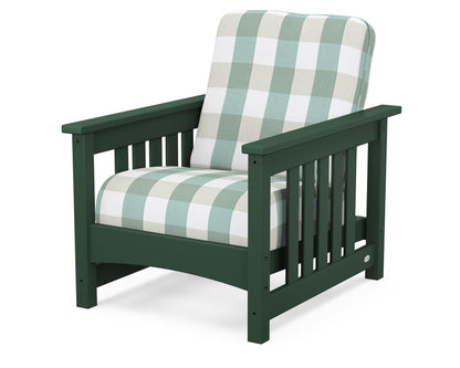POLYWOOD® Club Mission Chair in Green / Buffalo Plaid Glacier Spa