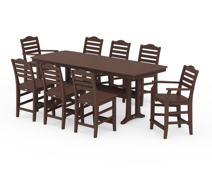 Draper James™ by  POLYWOOD® Savannah 9-Piece Counter Set with Trestle Legs in Mahogany
