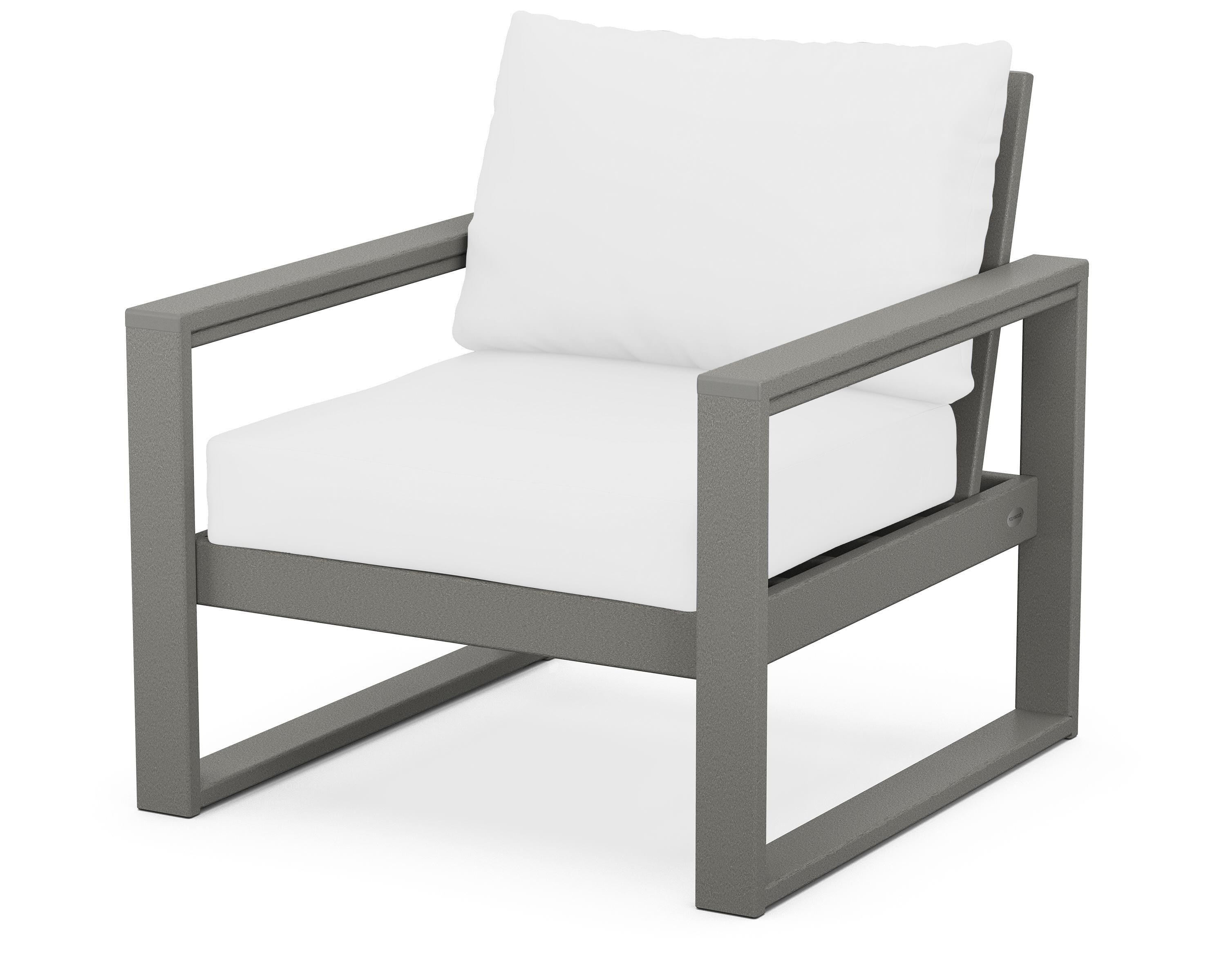 POLYWOOD® EDGE Club Chair in Slate Grey / Natural