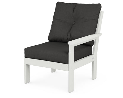POLYWOOD® Vineyard Modular Right Arm Chair in Vintage White / Spectrum Carbon