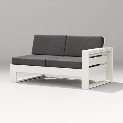 PW Designer Series Latitude Modular Right Arm Loveseat in Vintage White / Ash Charcoal