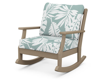 POLYWOOD® Braxton Deep Seating Rocking Chair in Vintage Sahara / Leaf Glacier Spa