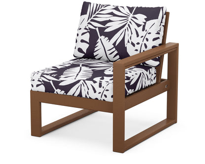 POLYWOOD® EDGE Modular Right Arm Chair in Teak / Leaf Navy