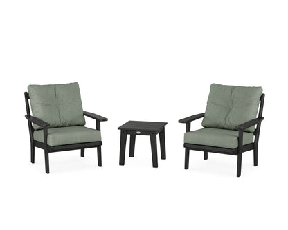 POLYWOOD® Prairie 3-Piece Deep Seating Set in Black / Cast Sage
