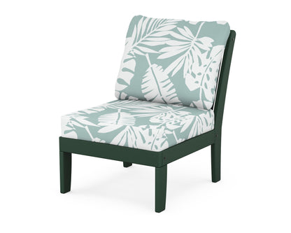 POLYWOOD® Braxton Modular Armless Chair in Green / Leaf Glacier Spa