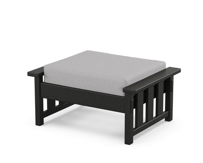 Martha Stewart by POLYWOOD® Acadia Deep Seating Ottoman in Black / Granite