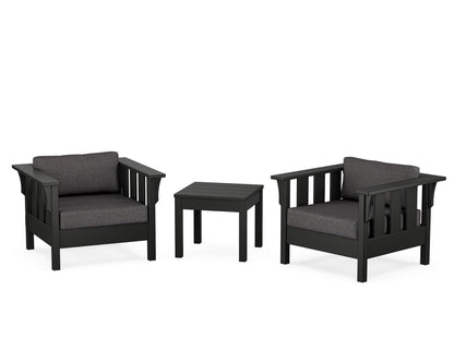 Martha Stewart by POLYWOOD® Acadia 3-Piece Deep Seating Set in Black / Ash Charcoal