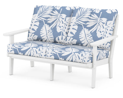POLYWOOD® Lakeside Deep Seating Loveseat in White / Leaf Sky Blue