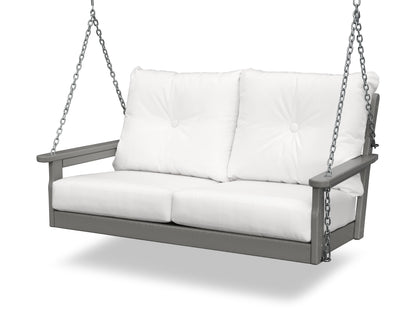 POLYWOOD® Vineyard Deep Seating Swing in Slate Grey / Natural