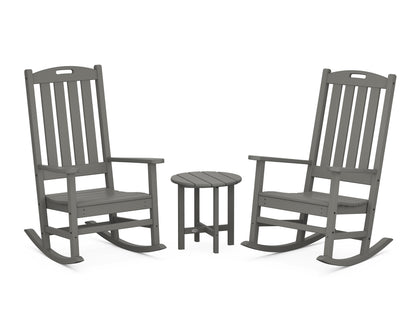POLYWOOD® Nautical 3-Piece Porch Rocking Chair Set in Slate Grey