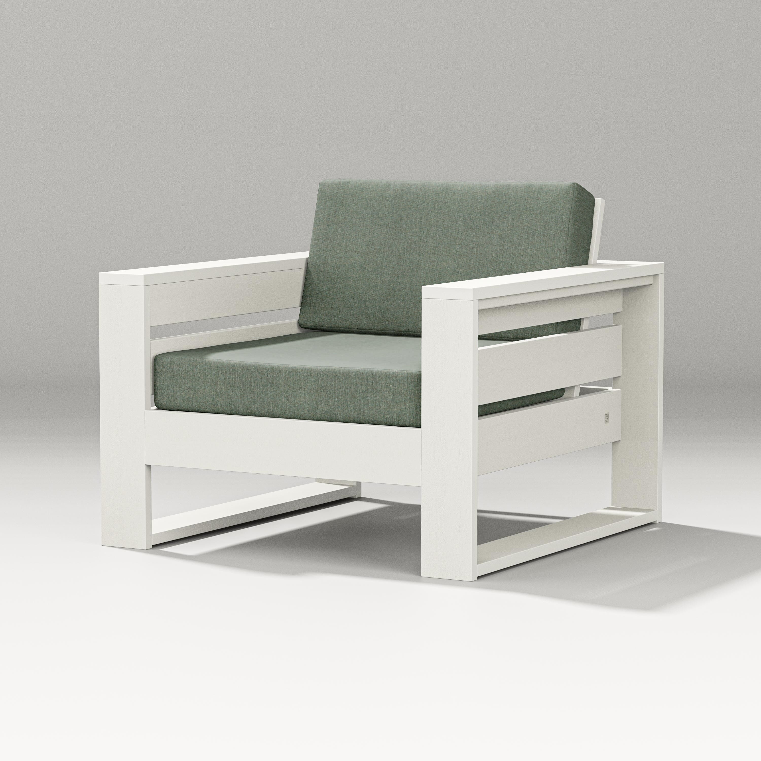 PW Designer Series Latitude Lounge Chair in Vintage White / Cast Sage