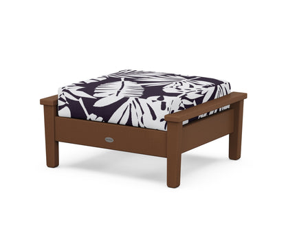POLYWOOD® Prescott Deep Seating Ottoman in Teak / Leaf Navy