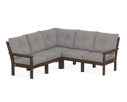 POLYWOOD® Vineyard 5-Piece Sectional in Mahogany / Grey Mist