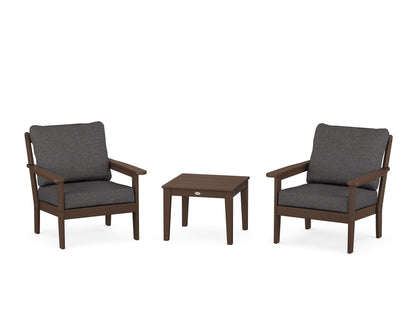 Country Living Cottage 3-Piece Deep Seating Set in Mahogany / Ash Charcoal