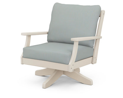 POLYWOOD® Braxton Deep Seating Swivel Chair in Sand / Spa