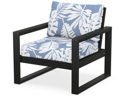 POLYWOOD® EDGE Club Chair in Black / Leaf Sky Blue