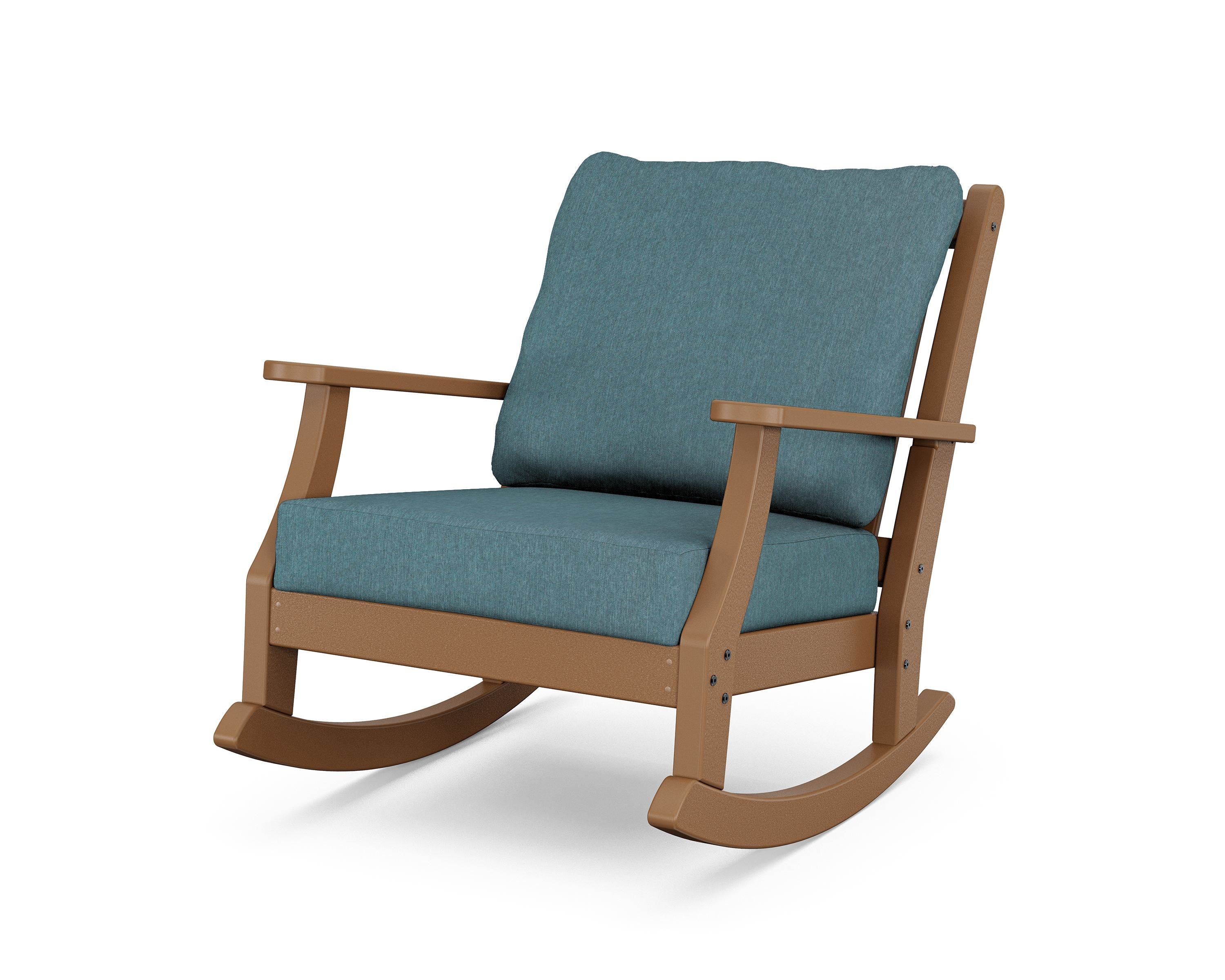 Country Living Wovendale Deep Seating Rocking Chair in Teak / Ocean Teal