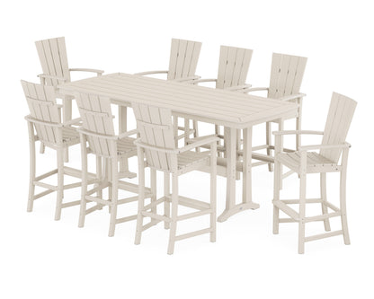 POLYWOOD® Quattro Adirondack 9-Piece Bar Set with Trestle Legs in Sand