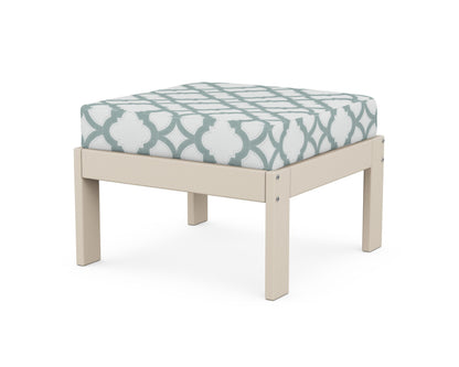 POLYWOOD® Vineyard Modular Ottoman in Sand / Trellis Glacier Spa