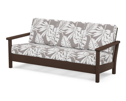 POLYWOOD® Harbour Deep Seating Sofa in Mahogany / Leaf Grey Mist