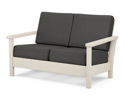 POLYWOOD® Harbour Deep Seating Loveseat in Sand / Spectrum Carbon