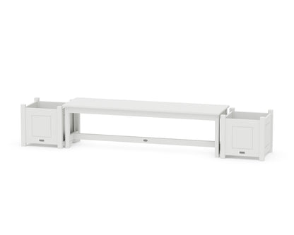 Country Living 60" Country Living Straight Planter Bench Set in White