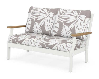 POLYWOOD® Braxton Deep Seating Loveseat in White / Natural / Leaf Grey Mist