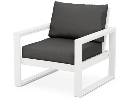 POLYWOOD® EDGE Club Chair in White / Spectrum Carbon
