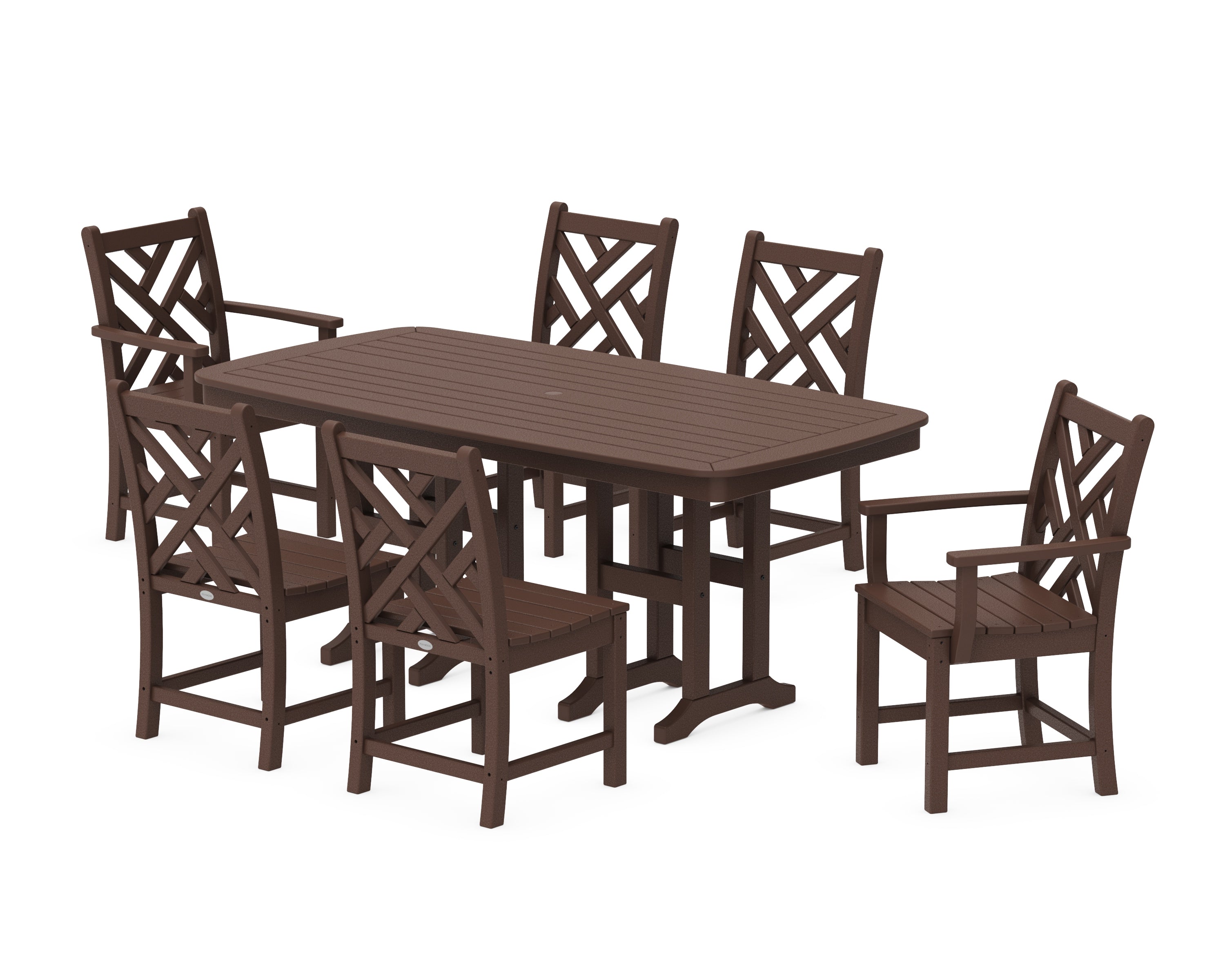 POLYWOOD® Chippendale 7-Piece Dining Set in Mahogany
