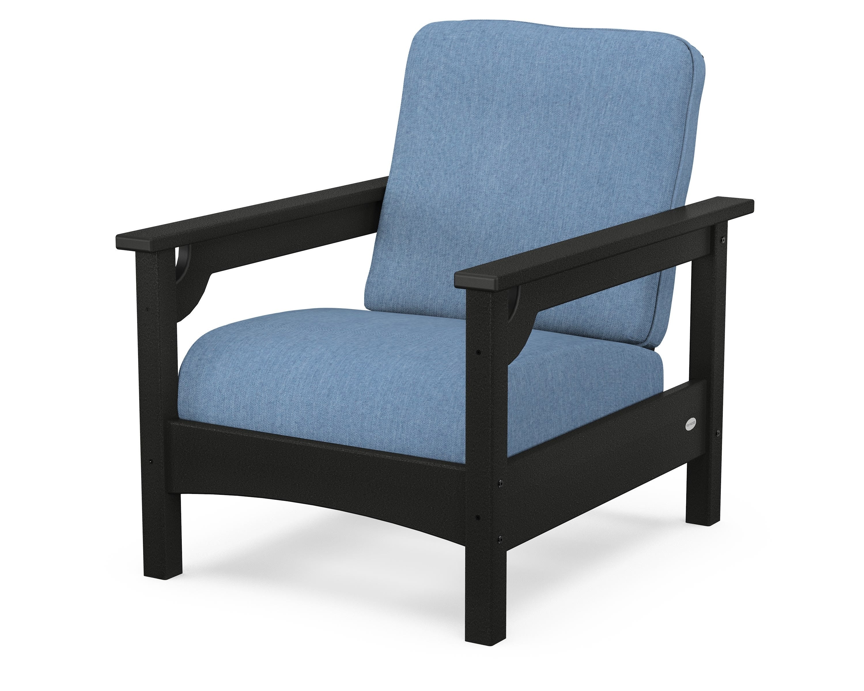 POLYWOOD® Club Chair in Black / Sky Blue