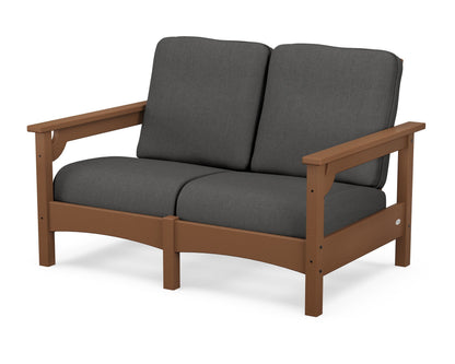 POLYWOOD® Club Loveseat in Teak / Spectrum Carbon