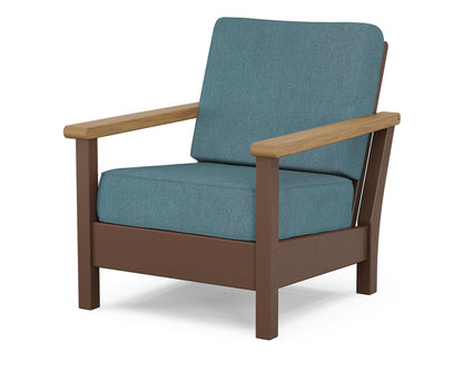 POLYWOOD® Harbour Deep Seating Chair in Mahogany / Natural / Ocean Teal