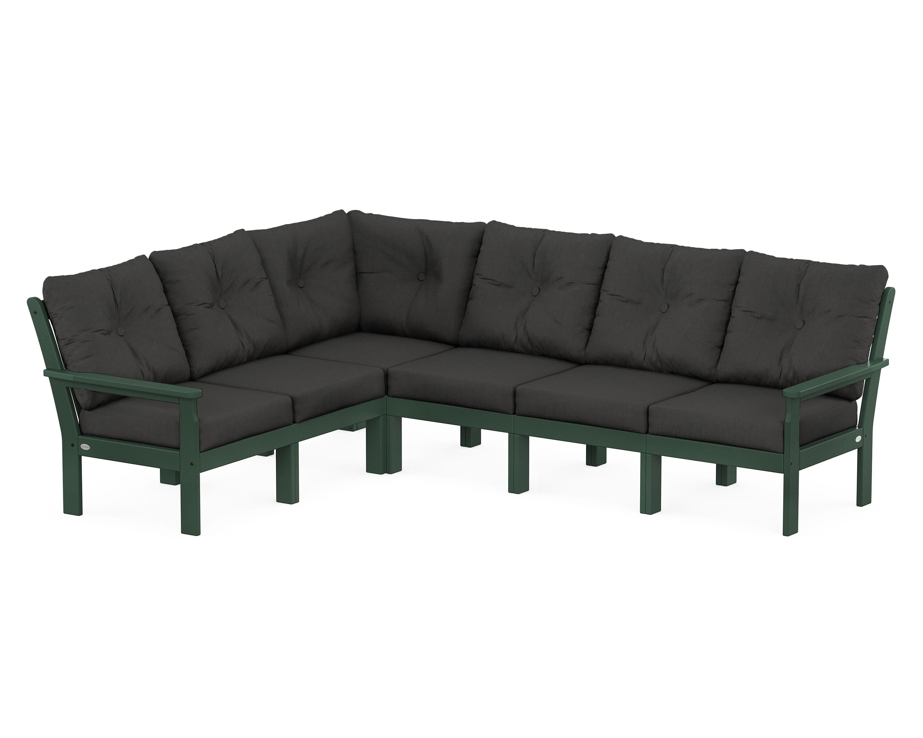 POLYWOOD® Vineyard 6-Piece Sectional in Green / Spectrum Carbon