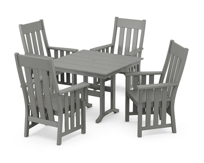 Martha Stewart by POLYWOOD® Acadia 5-Piece Farmhouse Dining Set in Slate Grey