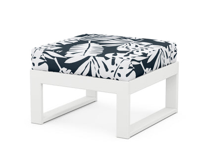 Unbranded Modular Ottoman - Modern in White / Leaf Marine Indigo