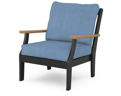POLYWOOD® Braxton Deep Seating Chair in Black / Natural / Sky Blue