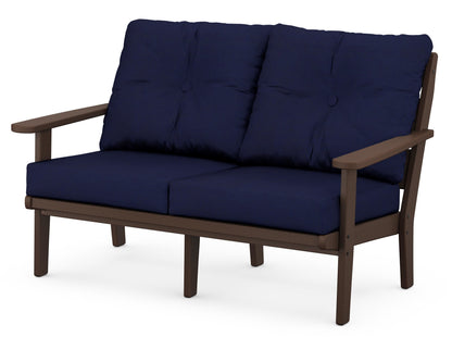POLYWOOD® Lakeside Deep Seating Loveseat in Mahogany / Navy