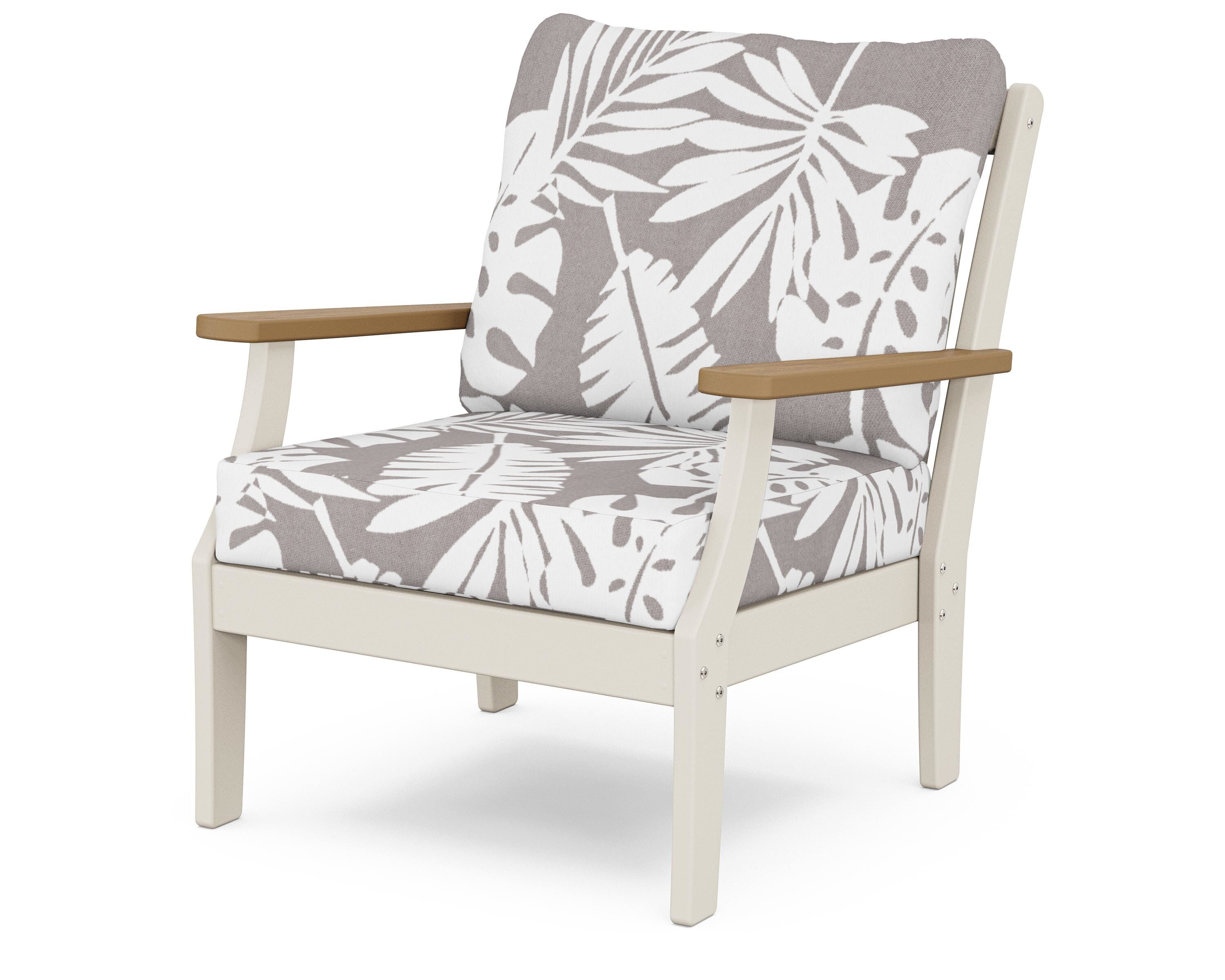 POLYWOOD® Braxton Deep Seating Chair in Sand / Natural / Leaf Grey Mist